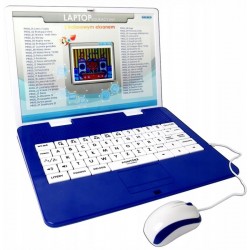 Komputerek LAPTOP dziecięcy KOLOROWY EKRAN 60 prog