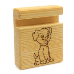 Podstawka DREWNO pod TELEFON TABLET dla dzieci. Piesek. PRODUKT POLSKI