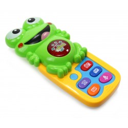TELEFON zabawkowy ŻABKA telefonik rozsuwany muzyczny dla dzieci