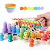 Drewno Układanka MONTESSORI RYBKI KULKI MOZAIKA Tablca LAGARYTMICZNA Sorter