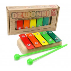 CYMBAŁKI. Dzwonki dla DZIECI, do nauki gry ,5-tonowe DREWNIANE, Prod POLSKI