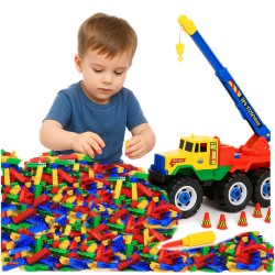 POLSKIE KLOCKI Hemar K1 na wagę 3kg 1350 szt +DUŻE AUTO KONSTRUKTOR GRATIS!