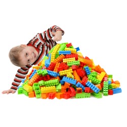 POLSKIE KLOCKI dla dzieci Hemar K2 na wagę 1kg - 135 sztuk PASTELOWE JASNE