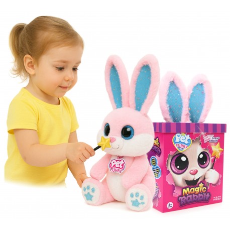 INTERAKTYWNY MAGICZNY KRÓLIK ZAJĄCZEK MAGIC RABBIT PET FURRY MAGIC +RÓŻDŻKA