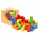 Drewniana KOSTKA LOGICZNA Klocki Układanka. DREWNO Dla dzieci i dorosłych