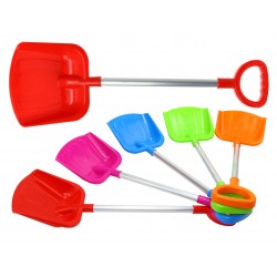 Duża SOLIDNA POLSKA Łopata Łopatka CZERWONA do piasku 61cm METALOWA RĄCZKA ALUMINIUM