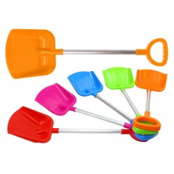 Duża SOLIDNA POLSKA Łopata Łopatka POMARAŃCZOWA do piasku 61cm METALOWA RĄCZKA ALUMINIUM
