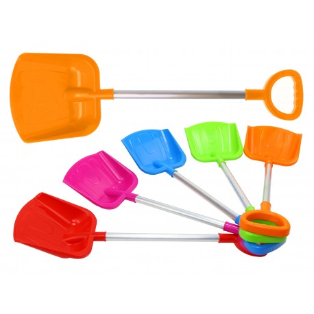 Duża SOLIDNA POLSKA Łopata Łopatka POMARAŃCZOWA do piasku 61cm METALOWA RĄCZKA ALUMINIUM