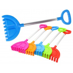 Duże SOLIDNE GRABIE GRABKI NIEBIESKIE do piasku 58cm METALOWA RĄCZKA ALUMINIUM Prod PL