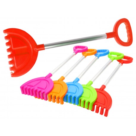 Duże SOLIDNE GRABIE GRABKI CZERWONE do piasku 58cm METALOWA RĄCZKA ALUMINIUM Prod PL