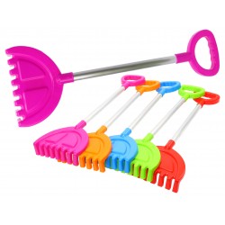 Duże SOLIDNE GRABIE GRABKI RÓŻOWE do piasku 58cm METALOWA RĄCZKA ALUMINIUM Prod PL