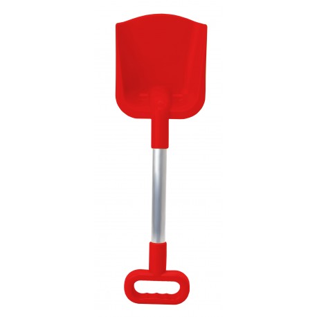 Duża SOLIDNA POLSKA Łopata Łopatka CZERWONA do piasku 48cm METALOWA RĄCZKA ALUMINIUM