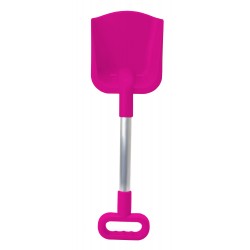 Duża SOLIDNA POLSKA Łopata Łopatka RÓŻOWA do piasku 48cm METALOWA RĄCZKA ALUMINIUM