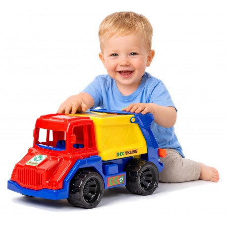 AUTO ŚMIECIARKA 35cm FUNKCYJNY KONTENER Techno Smart. PRODUKT POLSKI JAKOŚĆ ŻÓŁTA