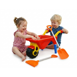 SOLIDNA TACZKA 80cm, Łopata Łopatka 61cm +GRABKI METAL! Zestaw do piasku PL