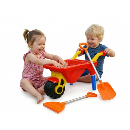 SOLIDNA TACZKA 80cm, Łopata Łopatka 61cm +GRABKI METAL! Zestaw do piasku PL