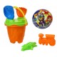 POLSKI DUŻY Zestaw do piasku Wiaderko, łopatka, grabki foremki PIŁKA