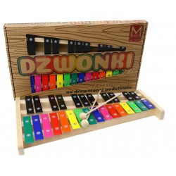 MAREK CYMBAŁKI 27 TONOWE Dzwonki Chromatyczne 42cm DREWNO  Produkt PL KOLOR