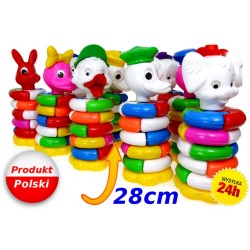 POLSKA Piramidka Układanka 28cm Kółeczka PUZZLE