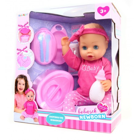 Lalka Bobas New Born Baby 43c Nocnik